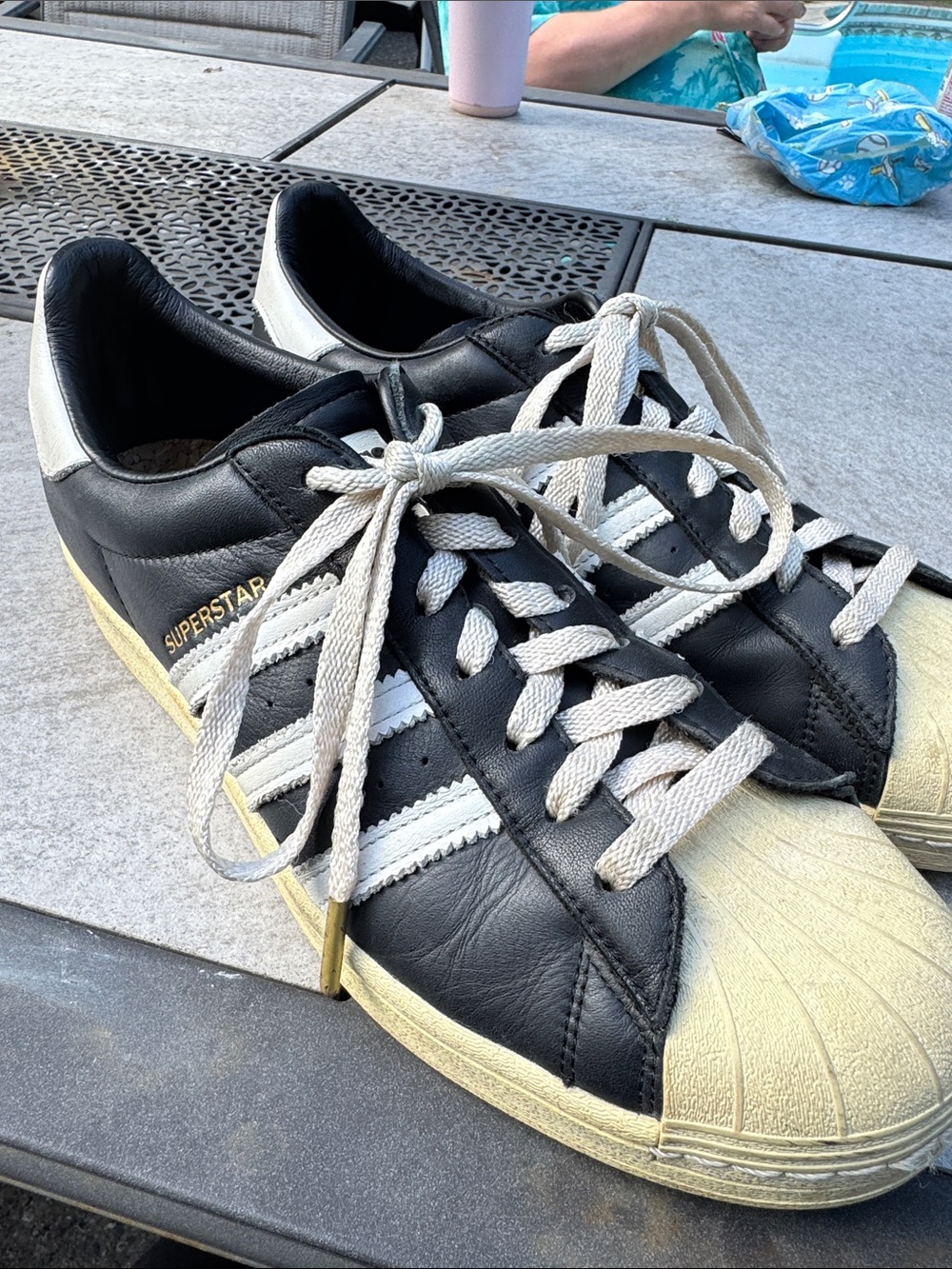 adidas Superstar Sneakers in Black, White, Cream